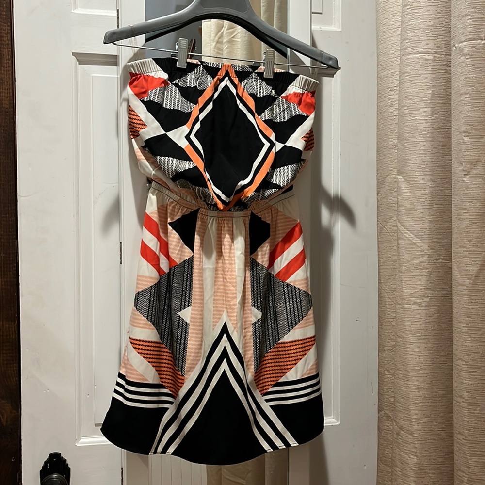 Express Strapless Dress - Geometric Print